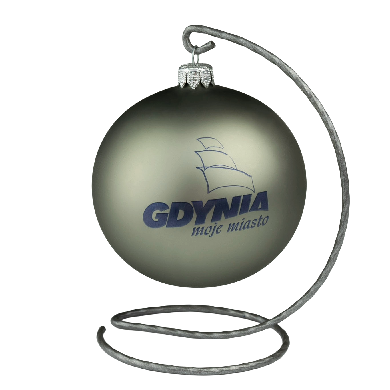 bombka z logo Gdyni srebrna