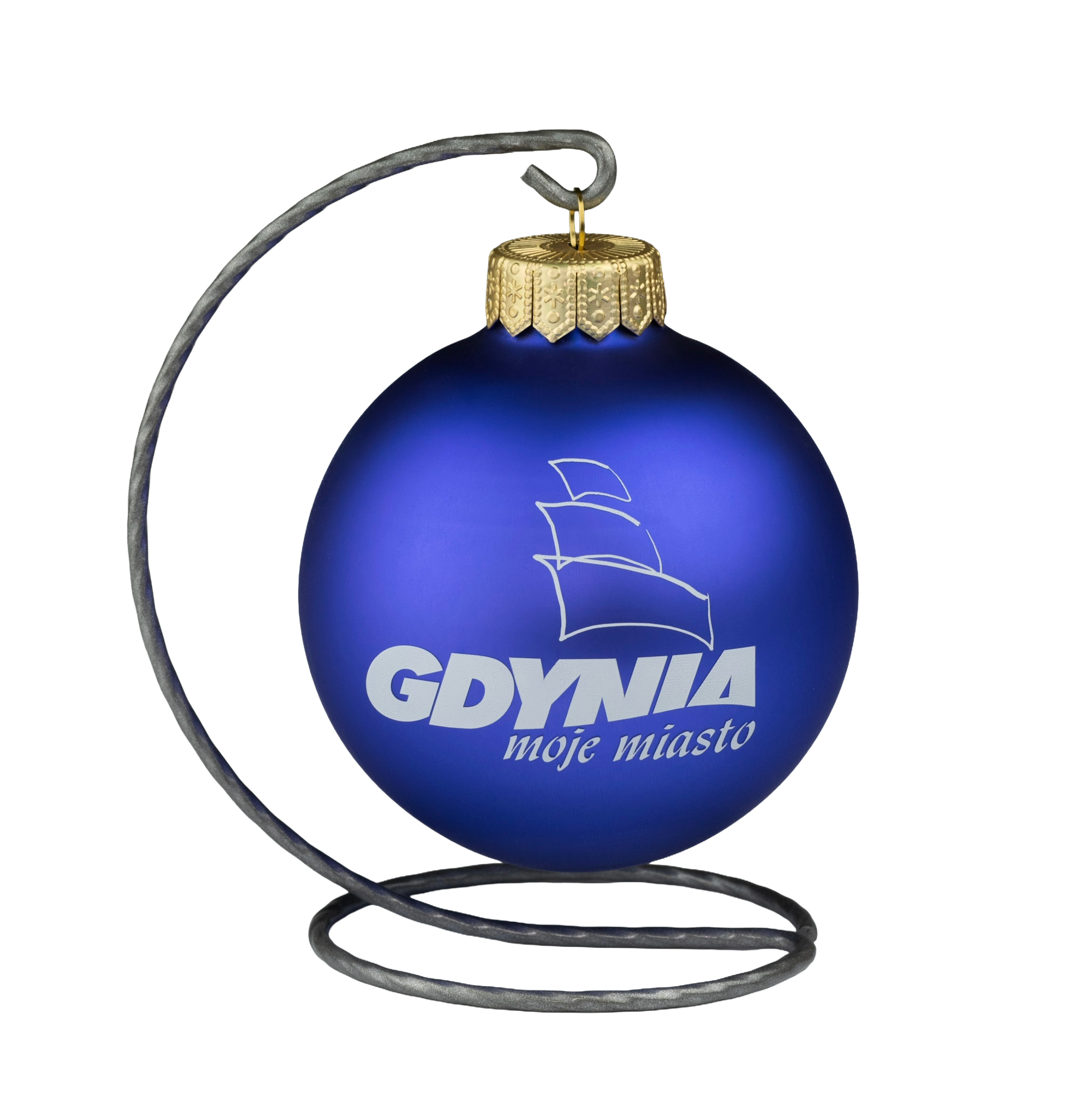 bombka z logo Gdyni granatowa