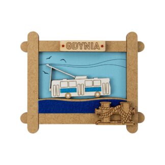 Magnes drewniany - trolejbus